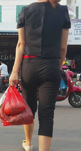 性感七分西裤紧臀