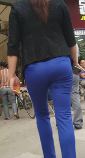 性感蓝裤翘紧臀