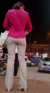 细腰宽臀西裤紧内痕少妇