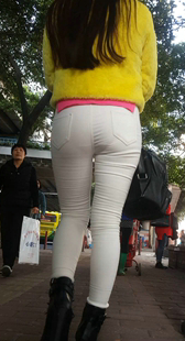性感翘臀白裤大屁股