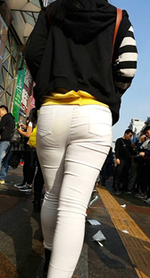 超性感白裤宽大臀战斗力强