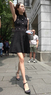 黑色连衣裙极品气质大美女