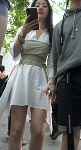 性感凉高跟街拍美女