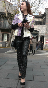 长腿皮裤高跟御姐美女