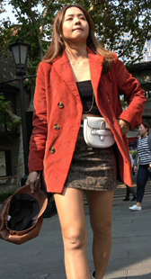 很有气质的红外套美腿美女