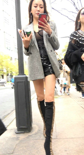 高筒长靴小少妇