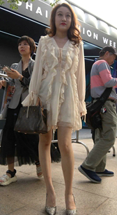 连衣短裙高跟长腿好身材美女