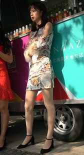 两个旗袍裙高跟肉丝美腿美女