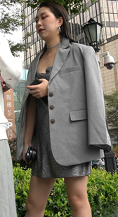 连衣短裙肉丝长腿高跟短靴性感美女