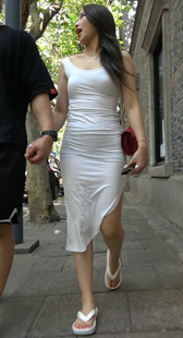 白色包臀裙性饱满圆润翘臀美女