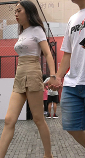 高腰短裤极品大长腿大胸美女