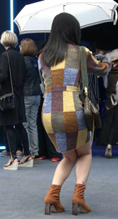 毛衣连衣包臀短裙高跟丝袜美少妇