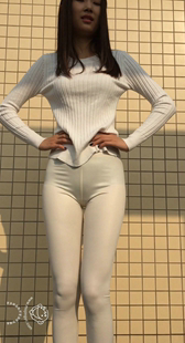 超薄透明白色紧身裤