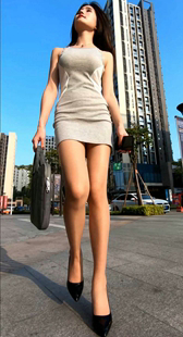 性感胸器超短裙包臀妹子