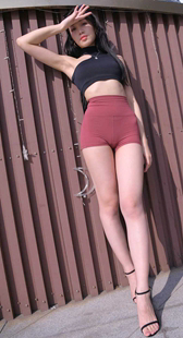 性感瑜伽短裤金三角真肥