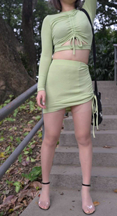 高跟包臀裙微胖极品美女