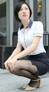 制服超短裙黑丝模特