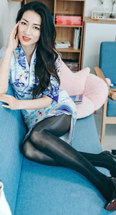 性感黑丝旗袍美女