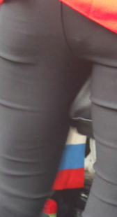 街拍紧身黑裤口味重