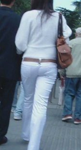 白色布裤白色内痕