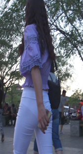 性感白裤OL内痕紧