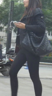 超紧打底黑裤成熟OL