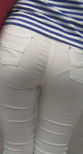 超紧白裤少妇内痕超明显