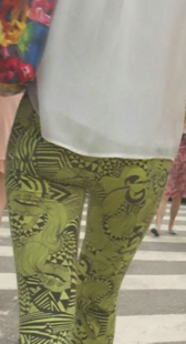 街拍紧身裤子上衣透明