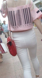 白紧裤走路性感