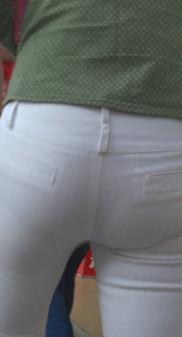 紧身白裤性感内痕