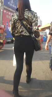 长腿包臀打底黑紧裤