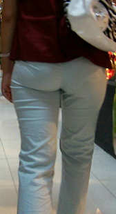 商场重口味白裤