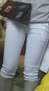 性感白裤三角少妇