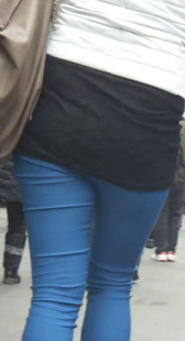 紧身蓝色打底视频