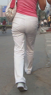重口味白裤宽紧臀