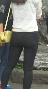 超紧黑裤宽大美PP