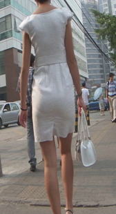 性感白裙紧身小少妇