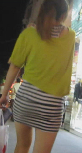 跟拍短裙长腿OL内痕紧