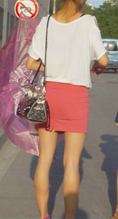 长时间跟拍高跟小妹