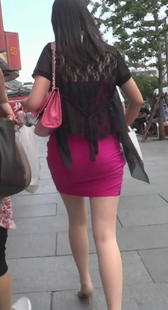 街拍细腰包臀肉丝少妇