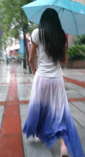 性感长裙透明痕