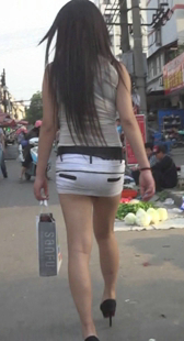 性感超短裙OL细长腿