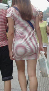 紧身包臀短裙大屁股