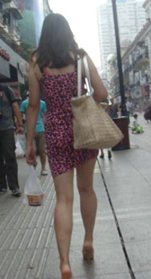 高跟长腿紧身超短裙