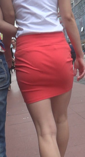 包臀超短裙紧内痕