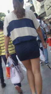 高跟长腿圆臀超短裙