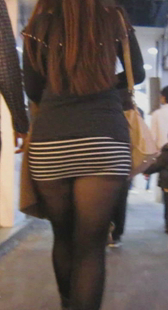 条纹短裙大屁股