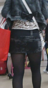 长腿黑丝牛仔裙