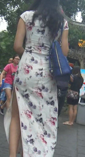 性感旗袍侧分少女