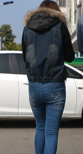 牛仔超紧臀圆PP少女